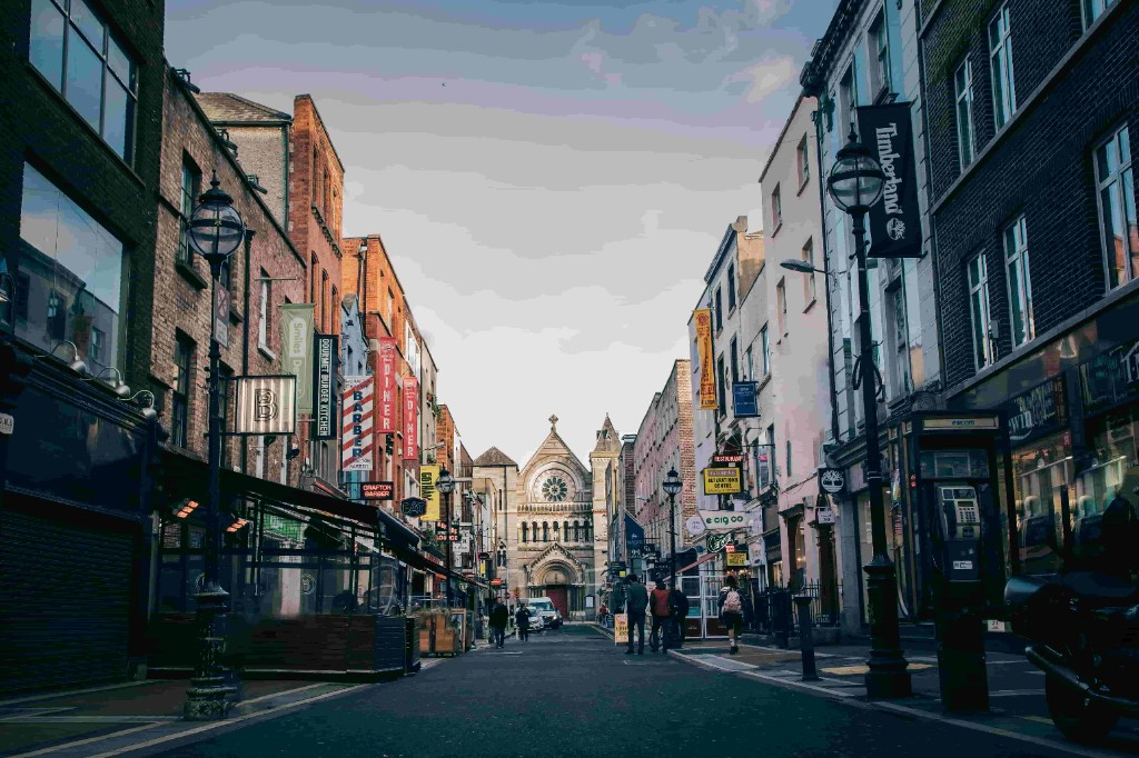 Gadebillede af Dublin centrum, Irland